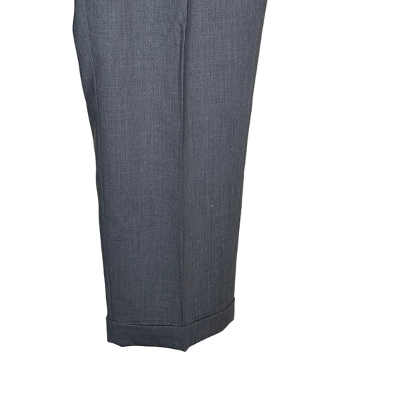 Samuelsohn Men Dress Pants Natural Stretch Lined Pleated Cuffed Hi-Rise Gray 34 - Picture 2 of 10